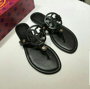 Black Tory Burch sandals, size 8 w/ box.